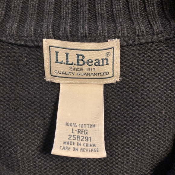 LLbean mens 1/4 sweater black - Picture 2 of 2